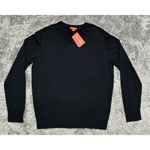 NEW Joe Fresh v-neck classic 100% Cotton Sweater black W9MR000608 size L Men's